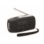 3-in-1-Notfallset mit AM/FM-Radio und LED-Taschenlampe in Kühltasche farbe schwarz