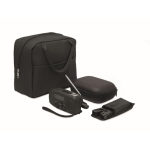 3-in-1-Notfallset mit AM/FM-Radio und LED-Taschenlampe in Kühltasche farbe schwarz
