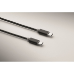 Aluminium-Schlüsselanhänger mit 5-in-1-Kabel und verschiedenen Ladeanschlüssen farbe schwarz drittes Detailbild