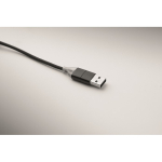 Aluminium-Schlüsselanhänger mit 5-in-1-Kabel und verschiedenen Ladeanschlüssen farbe schwarz viertes Detailbild