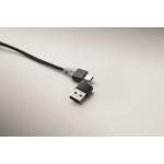 Aluminium-Schlüsselanhänger mit 5-in-1-Kabel und verschiedenen Ladeanschlüssen farbe schwarz fünftes Detailbild