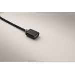 Aluminium-Schlüsselanhänger mit 5-in-1-Kabel und verschiedenen Ladeanschlüssen farbe schwarz