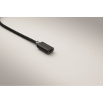 Aluminium-Schlüsselanhänger mit 5-in-1-Kabel und verschiedenen Ladeanschlüssen farbe schwarz