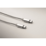 Aluminium-Schlüsselanhänger mit 5-in-1-Kabel und verschiedenen Ladeanschlüssen farbe silber drittes Detailbild