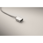Aluminium-Schlüsselanhänger mit 5-in-1-Kabel und verschiedenen Ladeanschlüssen farbe silber sechstes Detailbild