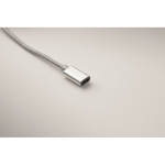 Aluminium-Schlüsselanhänger mit 5-in-1-Kabel und verschiedenen Ladeanschlüssen farbe silber