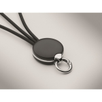 Geschenkset mit Metallkugelschreiber und Schlüsselanhänger mit 2-in-1-Ladekabel farbe schwarz fünftes Detailbild