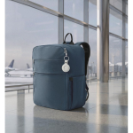 Wasserabweisender Reiserucksack aus Nylon mit mehreren Fächern, 20 L farbe blau Stimmungsbild zweite Ansicht