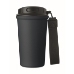 Thermobecher aus recyceltem Edelstahl mit Griff und Auslaufschutz 400 ml farbe marineblau vierte Ansicht