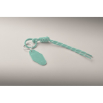 Schlüsselanhänger aus geflochtener Polyesterkordel mit Anhänger und Ring farbe mintgrün zweites Detailbild