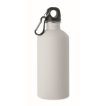 Auslaufsichere Flasche aus recyceltem Edelstahl mit gummierter Oberfläche 500 ml farbe weiß