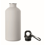 Auslaufsichere Flasche aus recyceltem Edelstahl mit gummierter Oberfläche 500 ml farbe weiß zweite Ansicht