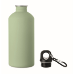 Auslaufsichere Flasche aus recyceltem Edelstahl mit gummierter Oberfläche 500 ml farbe mintgrün zweite Ansicht