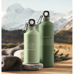 Auslaufsichere Flasche aus recyceltem Edelstahl mit gummierter Oberfläche 500 ml farbe mintgrün Stimmungsbild Hauptansicht
