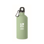 Auslaufsichere Flasche aus recyceltem Edelstahl mit gummierter Oberfläche 500 ml farbe mintgrün Ansicht mit Druckbereich