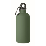 Auslaufsichere Flasche aus recyceltem Edelstahl mit gummierter Oberfläche 500 ml farbe dunkelgrün