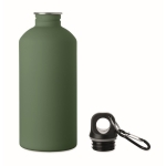 Auslaufsichere Flasche aus recyceltem Edelstahl mit gummierter Oberfläche 500 ml farbe dunkelgrün zweite Ansicht