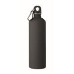 Flasche aus recyceltem Edelstahl mit gummierter Oberfläche und Karabiner 750 ml farbe schwarz