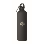 Flasche aus recyceltem Edelstahl mit gummierter Oberfläche und Karabiner 750 ml farbe schwarz Hauptansicht