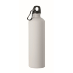 Flasche aus recyceltem Edelstahl mit gummierter Oberfläche und Karabiner 750 ml farbe weiß