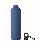 Flasche aus recyceltem Edelstahl mit gummierter Oberfläche und Karabiner 750 ml farbe köngisblau zweite Ansicht