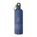 Flasche aus recyceltem Edelstahl mit gummierter Oberfläche und Karabiner 750 ml farbe köngisblau Hauptansicht