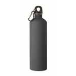 Flasche aus recyceltem Edelstahl mit gummierter Oberfläche und Karabiner 750 ml farbe marineblau