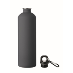 Flasche aus recyceltem Edelstahl mit gummierter Oberfläche und Karabiner 750 ml farbe marineblau zweite Ansicht