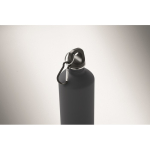Flasche aus recyceltem Edelstahl mit gummierter Oberfläche und Karabiner 750 ml farbe marineblau drittes Detailbild