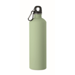 Flasche aus recyceltem Edelstahl mit gummierter Oberfläche und Karabiner 750 ml farbe mintgrün