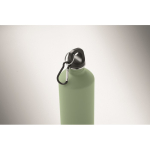 Flasche aus recyceltem Edelstahl mit gummierter Oberfläche und Karabiner 750 ml farbe mintgrün drittes Detailbild