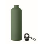 Flasche aus recyceltem Edelstahl mit gummierter Oberfläche und Karabiner 750 ml farbe dunkelgrün zweite Ansicht