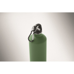 Flasche aus recyceltem Edelstahl mit gummierter Oberfläche und Karabiner 750 ml farbe dunkelgrün drittes Detailbild