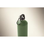 Flasche aus recyceltem Edelstahl mit gummierter Oberfläche und Karabiner 750 ml farbe dunkelgrün Detailbild 2