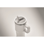 Thermobecher aus recyceltem Edelstahl mit Deckel und Trinkhalm 500 ml farbe weiß