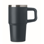 Thermobecher aus recyceltem Edelstahl mit Deckel und Trinkhalm 500 ml farbe marineblau achte Ansicht