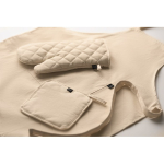 Küchenset aus recycelter Baumwolle mit gesteppter Naht 180 g/m² farbe beige zweites Detailbild