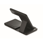 Faltbare kabellose 3-in-1-Ladestation mit integriertem Ständer, 15 W farbe schwarz vierte Ansicht