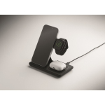 Faltbare kabellose 3-in-1-Ladestation mit integriertem Ständer, 15 W farbe schwarz
