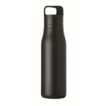 Thermoflasche aus recyceltem Edelstahl mit Trageschlaufe und leicht zu öffnendem Deckel 500 ml farbe schwarz fünfte Ansicht