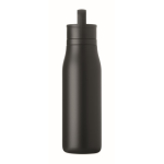 Thermoflasche aus recyceltem Edelstahl mit Trageschlaufe und leicht zu öffnendem Deckel 500 ml farbe schwarz sechste Ansicht