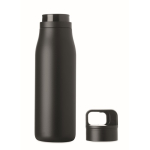Thermoflasche aus recyceltem Edelstahl mit Trageschlaufe und leicht zu öffnendem Deckel 500 ml farbe schwarz siebte Ansicht