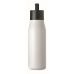 Thermoflasche aus recyceltem Edelstahl mit Trageschlaufe und leicht zu öffnendem Deckel 500 ml farbe weiß sechste Ansicht