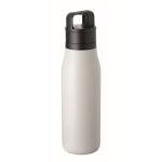 Thermoflasche aus recyceltem Edelstahl mit Trageschlaufe und leicht zu öffnendem Deckel 500 ml farbe weiß achte Ansicht