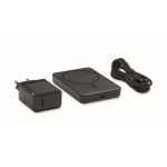 Reiseset mit magnetischer Powerbank, 5.000 mAh, und USB-C-Ladegerät farbe schwarz dritte Ansicht