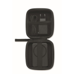 Reiseset mit magnetischer Powerbank, 5.000 mAh, und USB-C-Ladegerät farbe schwarz achte Ansicht
