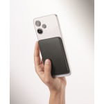 Ultraflache magnetische Powerbank aus recyceltem Aluminium mit Kabel, 5.000 mAh farbe schwarz drittes Detailbild