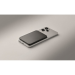 Ultraflache magnetische Powerbank aus recyceltem Aluminium mit Kabel, 5.000 mAh farbe schwarz viertes Detailbild