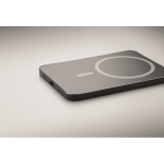Ultraflache magnetische Powerbank aus recyceltem Aluminium mit Kabel, 5.000 mAh farbe schwarz fünftes Detailbild