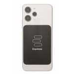 Ultraflache magnetische Powerbank aus recyceltem Aluminium mit Kabel, 5.000 mAh farbe schwarz Hauptansicht